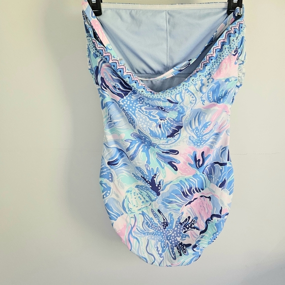 Lilly Pulitzer Justina Shade Seekers Blue One Piece Swimsuit - Picture 4 of 4